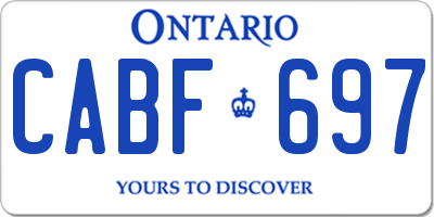 ON license plate CABF697