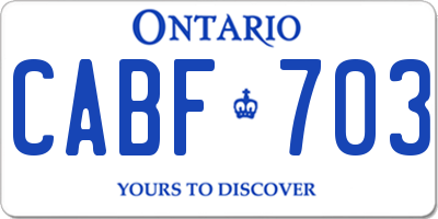 ON license plate CABF703