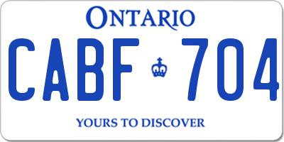 ON license plate CABF704