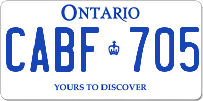 ON license plate CABF705