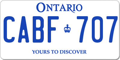 ON license plate CABF707