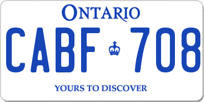 ON license plate CABF708