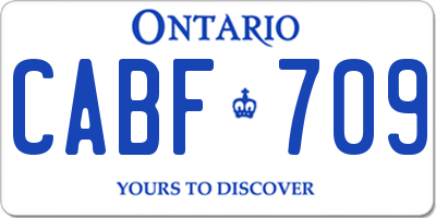 ON license plate CABF709