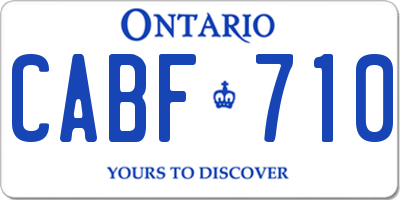 ON license plate CABF710