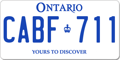 ON license plate CABF711