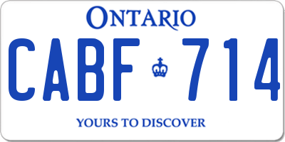 ON license plate CABF714