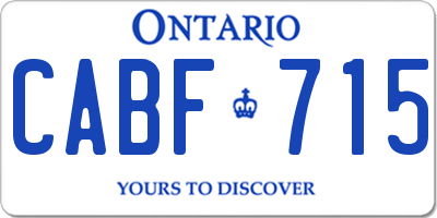 ON license plate CABF715