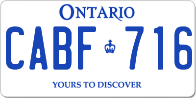 ON license plate CABF716