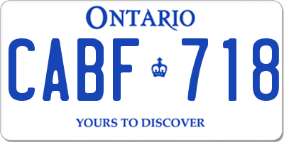 ON license plate CABF718