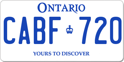 ON license plate CABF720