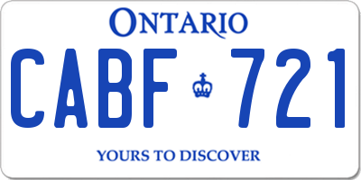 ON license plate CABF721