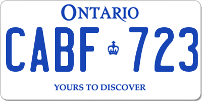 ON license plate CABF723