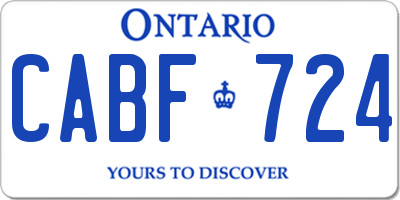 ON license plate CABF724