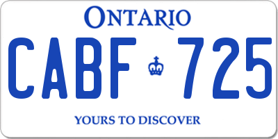 ON license plate CABF725