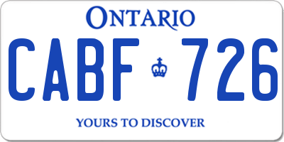 ON license plate CABF726