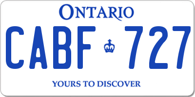 ON license plate CABF727