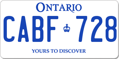 ON license plate CABF728