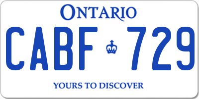 ON license plate CABF729