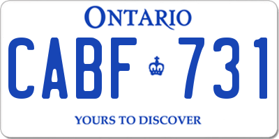 ON license plate CABF731