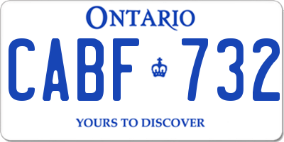 ON license plate CABF732