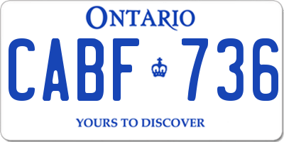 ON license plate CABF736