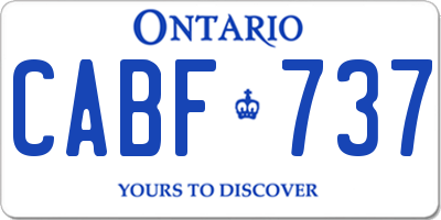 ON license plate CABF737