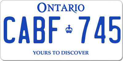 ON license plate CABF745