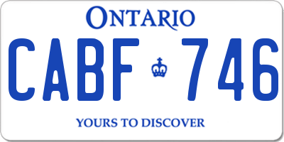 ON license plate CABF746