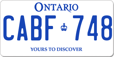 ON license plate CABF748