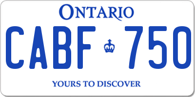 ON license plate CABF750