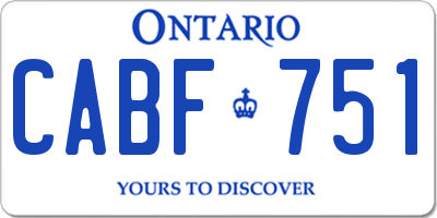 ON license plate CABF751