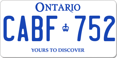 ON license plate CABF752