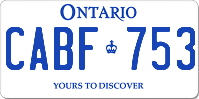 ON license plate CABF753