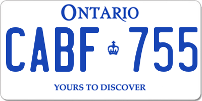 ON license plate CABF755