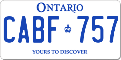 ON license plate CABF757