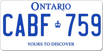 ON license plate CABF759