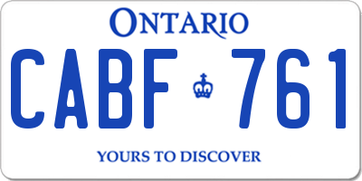 ON license plate CABF761