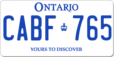 ON license plate CABF765