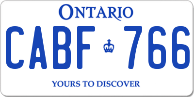 ON license plate CABF766