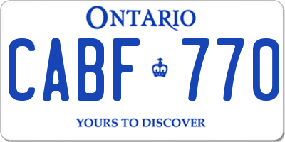 ON license plate CABF770