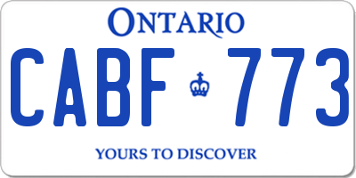 ON license plate CABF773