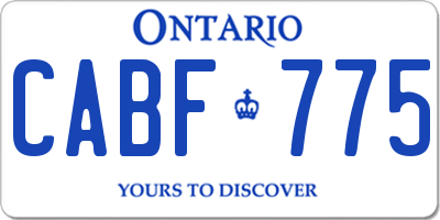 ON license plate CABF775