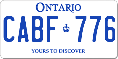 ON license plate CABF776