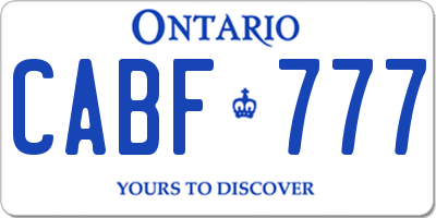 ON license plate CABF777