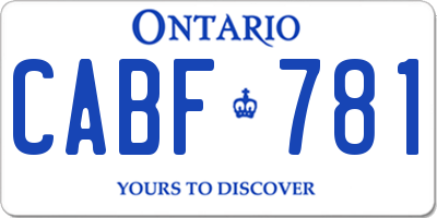 ON license plate CABF781