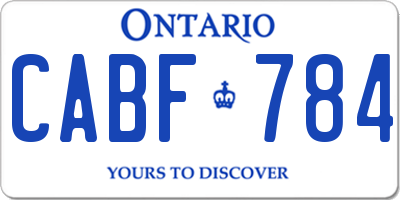 ON license plate CABF784