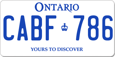 ON license plate CABF786