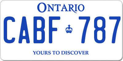 ON license plate CABF787