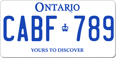 ON license plate CABF789