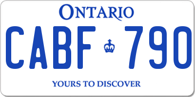 ON license plate CABF790